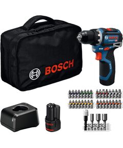 Bosch Powertools cordless drill/driver GSR 12V-32 Professional, 12Volt (blue/black, 2x Li-ion battery 2.0Ah, 36-piece accessory set, tool bag) Новинки Для дома и сада 