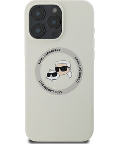 Karl Lagerfeld Liquid Silicone K&CH Heads MagSafe Case Защитный чехол для iPhone 16 Pro / бежевый Чехлы - альтернативные