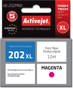 Activejet AE-202MNX ink (replacement for Epson 202XL H34010; Supreme; 12 ml; magenta) Tintes printeru izejmateriāli
