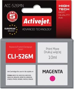 Activejet ACC-526MN Ink (replacement for Canon CLI-526M; Supreme; 10 ml; magenta) Tintes printeru izejmateriāli