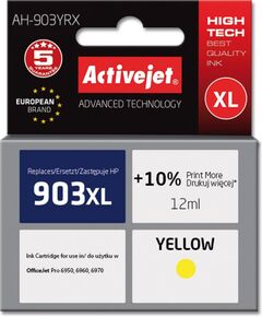 Activejet AH-903YRX Ink (replacement for HP 903XL T6M11AE; Premium; 12 ml; yellow) Чернила для принтера