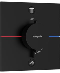 Hansgrohe termostata ShowerSelect Comfort E virsapmetuma daļa, ar 2 izejām, matēta melna Iebūvējamie