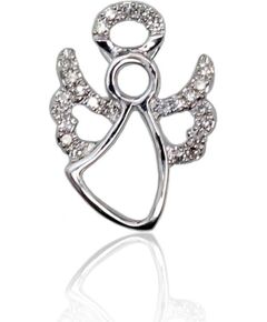 Zelta kulons #1300368(Au-W)_DI, Baltais Zelts 585°, Briljanti (0,058Ct), 0.72 gr. Ar dārgakmeņiem