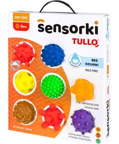 TULLO Sensorās bumbiņas bez caurumiem, 8 gab. daudzkrāsainas Attīstošās spēles