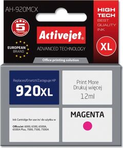 Activejet AH-920MCX Ink Cartridge (replacement for HP 920XL CD973AE; Premium; 12 ml; magenta) Tintes printeru izejmateriāli