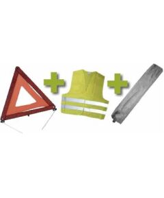 Bīdinājuma trijstūris+atstarojošā veste, pelēkā mini somā, JBM Автомобильные аксессуары