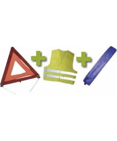 Bīdinājuma trijstūris+atstarojošā veste, zilā mini somā, JBM Автомобильные аксессуары