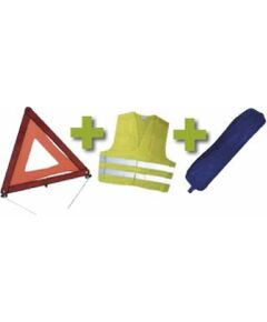 Bīdinājuma trijstūris+atstarojošā veste, zilā somā, JBM Citi auto piederumi