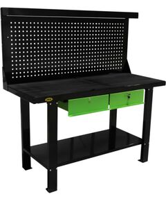 Darba galds ar paneli un 2 atvilknēm 1500x640mm, JBM Darbagaldi un darbnīcu mēbeles 