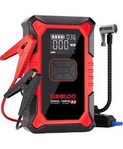 GOOLOO A3 2-in-1 Jump Starter with Compressor Akumulatoru lādētāji, starteri