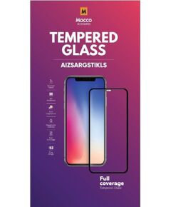 Mocco Full Face / Full Glue Tempered Glass Aizsargstikls Pilnam Ekrānam Apple iPhone 15 Pro Melns Ekrānu aizsardzība