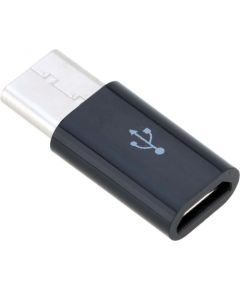 Forever Универсальный Адаптер Micro USB к USB Type-C Подключение Black