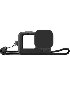 Puluz Silicone Case for GoPro HERO12, HERO11, HERO10, and HERO9 Black with Lens Cover and Strap (Black) Sporta kameru aksesuāri