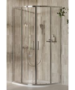 Ravak dušas stūris XPSCP4-90 Slim, 900x900 mm, r=550, h=1950, bright alu/caurspīdīgs stikls Dušas stūri