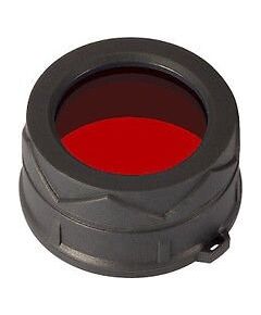 Nitecore NFR23 red color filter – compatible with 23 mm flashlight heads, double-sided mineral-coated glass lens, soft TPU frame Различные аксессуары