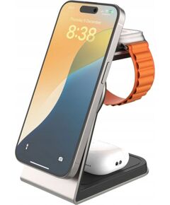 FIXED 3-in-1 Mag ALU Qi2 wireless MagSafe charging station, titanium Новинки Компьютерная техника