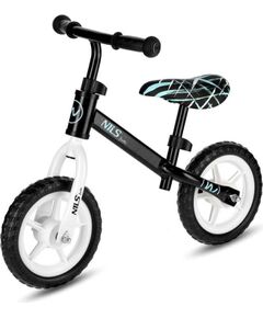Līdzsvara velosipēds (Skrejritenis) RB134 BALANCE BIKE BLACK WHEEL 10'' NILS FUN Самокаты детские