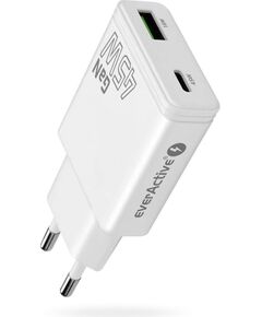 Charger GaN 1x USB-C, 1x USB Quick Charge 3.0 45W PD white Зарядные устройства