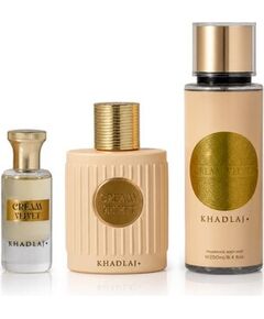 Khadlaj Cream Velvet Dárková sada EDP 100 ml, tělový sprej 250 ml a parfémovaný olej 24 ml 100ml Dāvanu komplekti