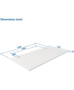 Up Up Table top L White, 1500x750x25mm (Laminated particle board) Офисные столы