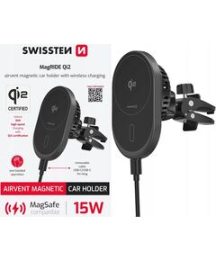 Swissten Magnetic Car Holder MagRide with Wireless Charger Qi2 15W (MagSafe compatible) Jaunumi - Datori