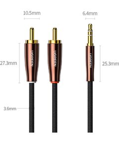 UGREEN AV170 Cable 2xRCA - 3.5mm plugs Кабель для зарядки 1m AU plugs Aудио-видео