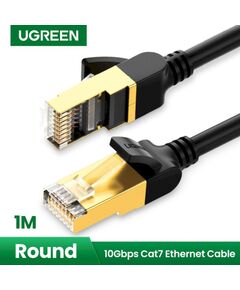 UGREEN NW107 Cable F/FTP CAT7 ar 2xRJ45 spraudņiem Uzlādes kabelis priekš 1m / melns Tīkla vadi