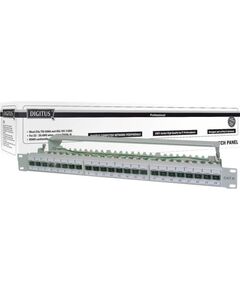 Digitus CAT 6A Patch Panel, shielded, 1U, 24-port RJ45, 8P8C Grey Serveri un to komponentes