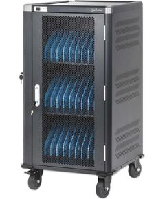 Manhattan Laptop Charging Cart/Trolley via AC Adapter (EU) 30-bay, Install device's AC Adapter (power cables) into unit, Suitable for ALL laptops (to 16"), iPads, MacBooks, Chromebooks, other portable devices, Bays 380x30x280mm, Cabinet, Lockable Зарядные устройства