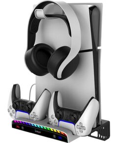 iPega P5S011 Sienas Uzlādes Statīvs Priekš PS5 / PS5 Slim / PS5 Pro Spēļu Kontrolieriem Spēļu kontrolieri
