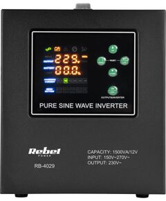 Rebel POWER-1500-LFP4 emergency power supply – a pure sine wave inverter with a 12V charging function, 230V, 1500VA/1050W UPS стабилизаторы напряжения