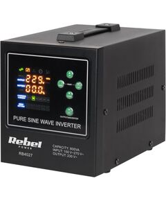 Rebel POWER-800-LFP4 emergency power supply – a pure sine wave inverter with a 12V charging function, 230V, 800VA/500W UPS Nepārtrauktā barošana