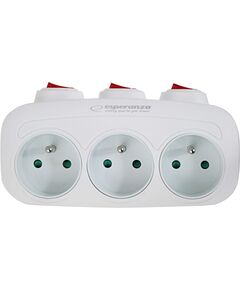 Esperanza ELK307W Electrical Splitter 3 sockets switch White Telefonu lādētāji 220v