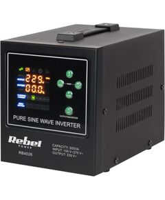 Rebel POWER-500-LFP4 emergency power supply – a pure sine wave inverter with a 12V charging function, 230V, 500VA/300W UPS Nepārtrauktā barošana
