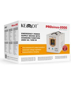 KEMOT PROsinus-2000 emergency power supply unit – a pure sine wave inverter with a 12V charging function, 230V, 2000VA/1200W UPS Nepārtrauktā barošana