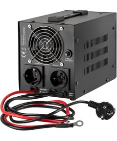 KEMOT PROsinus-500 emergency power supply unit – inverter with a pure sine wave output and 12V charging function, 230V, 500VA/300W – black UPS Nepārtrauktā barošana