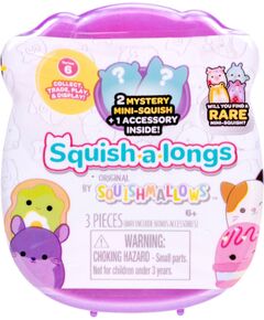 SQUISHMALLOWS SQUISH-A-LONGS figūriņas, 2-paka necaurspīdīgā iepakojumā, 2,5 cm Mīkstās rotaļlietas