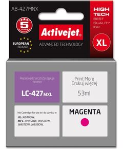 Activejet AB-427MNX Brother printer ink cartridge, replacement for Brother LC-427MXL; Supreme; 53 ml; magenta Tintes printeru izejmateriāli