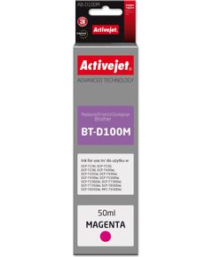 Activejet AB-D100M Ink cartridge for Brother printers, replacement for Brother BT-D100M; Supreme; 50 ml; magenta Tintes printeru izejmateriāli