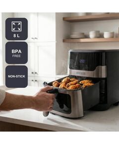 Black+Decker BXAF8001E 1700 W 8 L oil-free deep fryer, black Karstā Gaisa Katli (AirFryer)