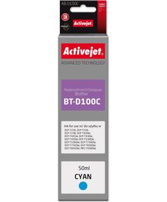 Activejet AB-D100C Ink cartridge for Brother printers, replacement for Brother BT-D100C; Supreme; 50 ml; cyan Tintes printeru izejmateriāli
