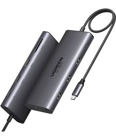 HUB UGREEN CM639 USB-C / 2xHDMI 4K60 Hz, 3xUSB-A, USB-C, SD/TF, RJ45, USB-C PD 100W Новинки Компьютерная техника