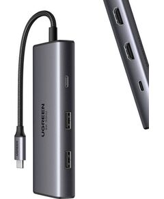 HUB USB Ugreen CM498 1x USB-C 1x USB-C PD 2x HDMI  + 2x USB-A 3.0 (15852) Новинки Компьютерная техника