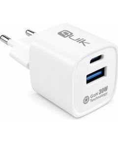 Quik Accessories QG-322 GaN Charger USB-C / USB Зарядное Устройство 30W Зарядные устройства