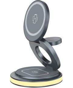 Quik QW-700 Вращающееся Беспроводное зарядное устройство 3в1 Bezvadu telefonu lādētāji