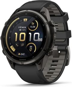 Garmin fenix 9 Pro Смарт-часы, inReach, 47 мм, титан с DLC-покрытием цвета «Carbon Grey» и силиконовым ремешком черного и «Pebble Grey» цветов Smart-Watch Умные часы