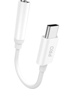 Audio adapter Dudao L16CPro USB-C to 3.5mm white Data USB kabeļi