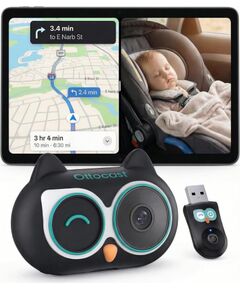 Ottocast Cabin Care Wireless CarPlay Adapter with Mobile Baby Monitor Function Black CA520-T Auto FM Transmiteri un Carplay ierīces