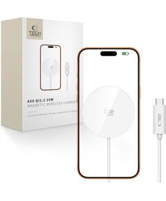Tech-Protect   Tech-Protect A50 MagSafe 25W QI2.2 Wireless Charger - White Дата USB-кабели