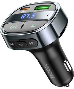 FM modulator Hoco E70 PD30W+QC3.0 black Auto FM Transmiteri un Carplay ierīces